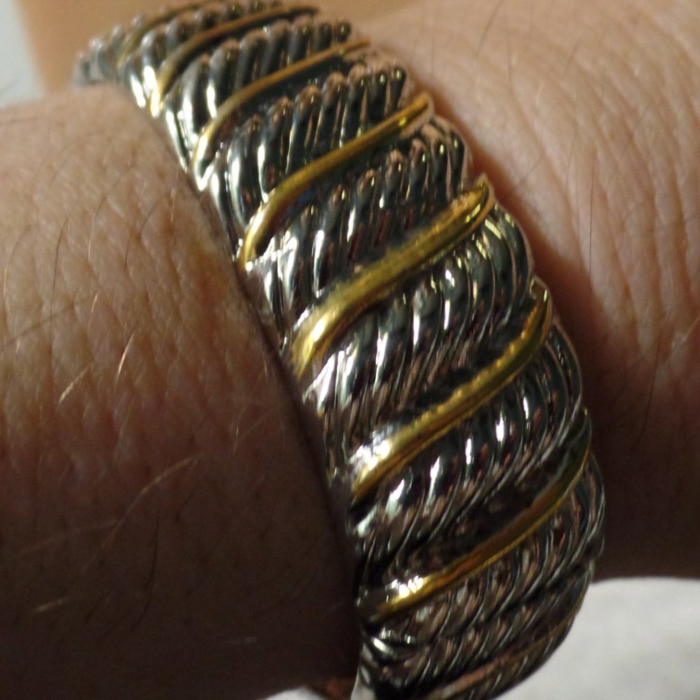 Gold & Silvertone Magnetic Closure Bracelet - Picture 5 of 5